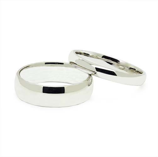 Zaveris Classic His and Hers Silver Wedding Bands
