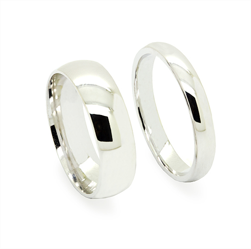 Zaveris Classic His and Hers Silver Wedding Bands