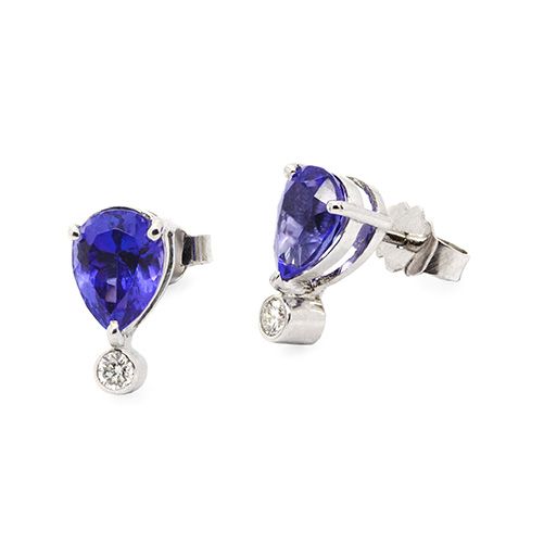Zaveris 18K White Gold Tanzanite and Pearl Necklace Set