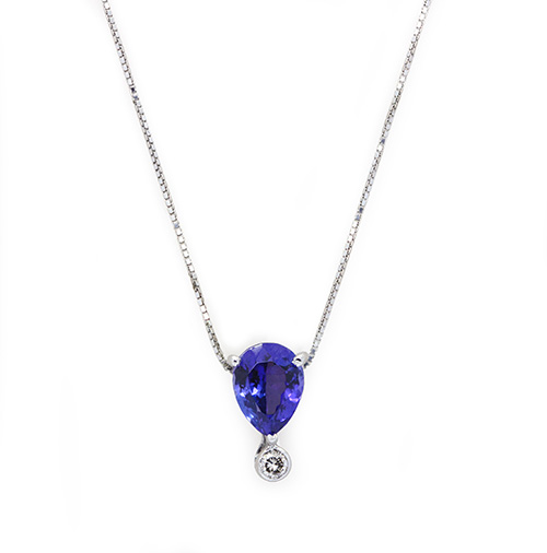 Zaveris 18K White Gold Tanzanite and Pearl Necklace Set