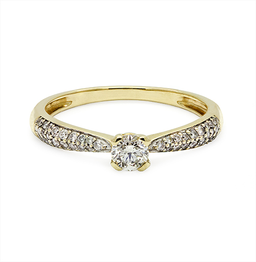 Zaveris 18ct Yellow Gold and Brilliant-Cut Diamond Ring