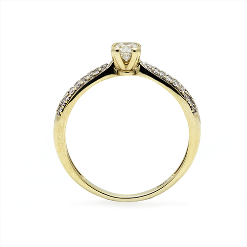 Zaveris 18ct Yellow Gold and Brilliant-Cut Diamond Ring
