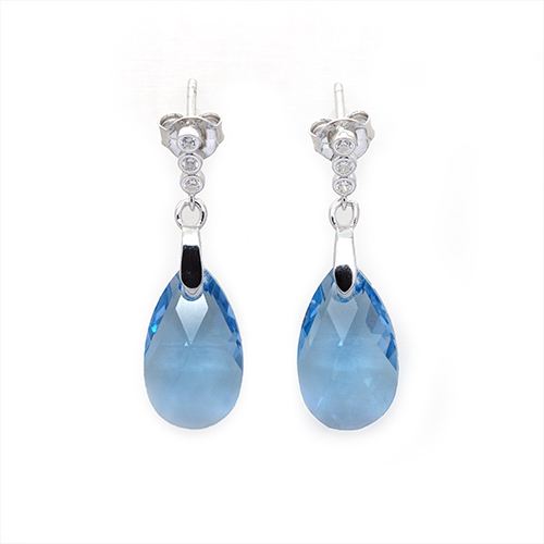 Zaveris Azure Elegance Zirconia Drop Earrings