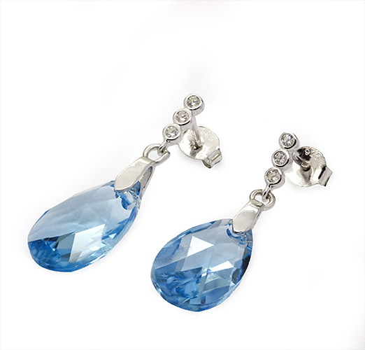 Zaveris Azure Elegance Zirconia Drop Earrings