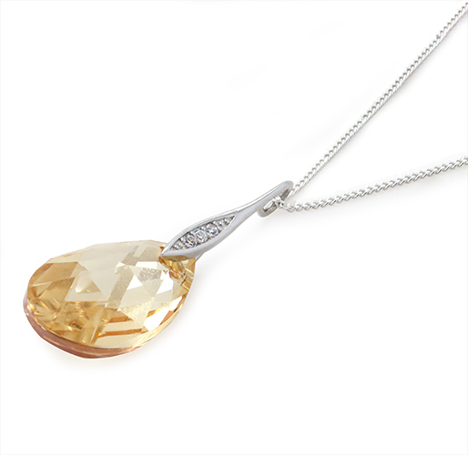 Zaveris Golden Glow Teardrop Silver Set