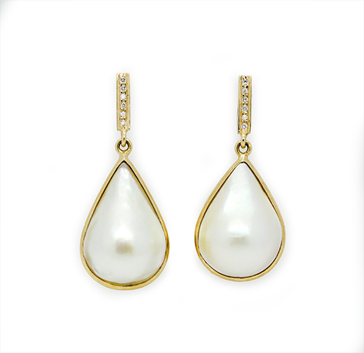 Zaveris 18ct Gold Pearl Drop Necklace And Earrings Set