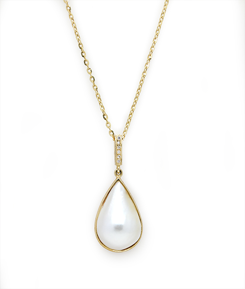 Zaveris 18ct Gold Pearl Drop Necklace And Earrings Set