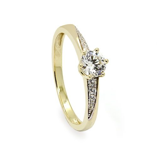 Zaveris 9 Carat Yellow Gold Solitaire Zirconia Ring