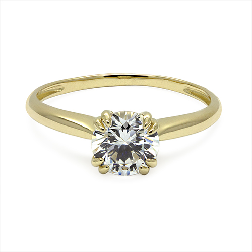 Zaveris 9 Carat Yellow Gold Solitaire Cubic Zirconia Ring