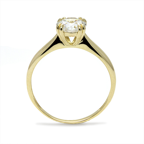 Zaveris 9 Carat Yellow Gold Solitaire Cubic Zirconia Ring