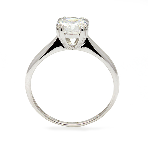 Zaveris 9 Carat White Gold Solitaire Cubic Zirconia Ring