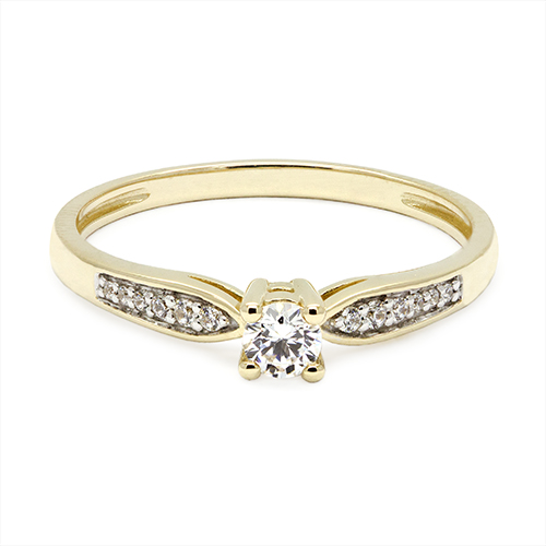 Zaveris 9ct Yellow Gold Solitaire Cubic Zirconia Ring