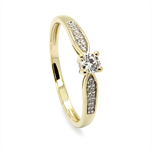 Zaveris 9ct Yellow Gold Solitaire Cubic Zirconia Ring