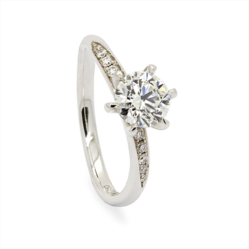 Zaveris 18 Carat White Gold Lab-Grown Diamond Solitaire Ring.