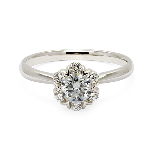 Zaveris 18 Carat Halo Flower Lab-Grown Diamond Ring