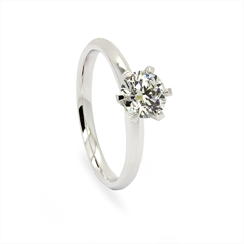 Zaveris 18 Carat White Gold Lab-Grown Diamond Solitaire Ring