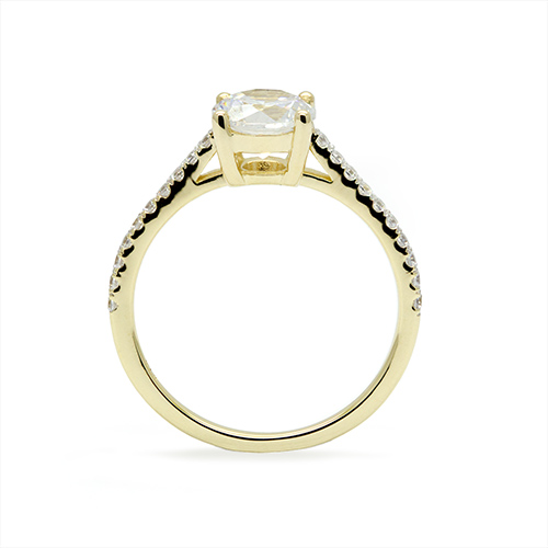 Zaveris 9 Carat Yellow Gold Classic Solitaire White Cubic Zirconia Ring